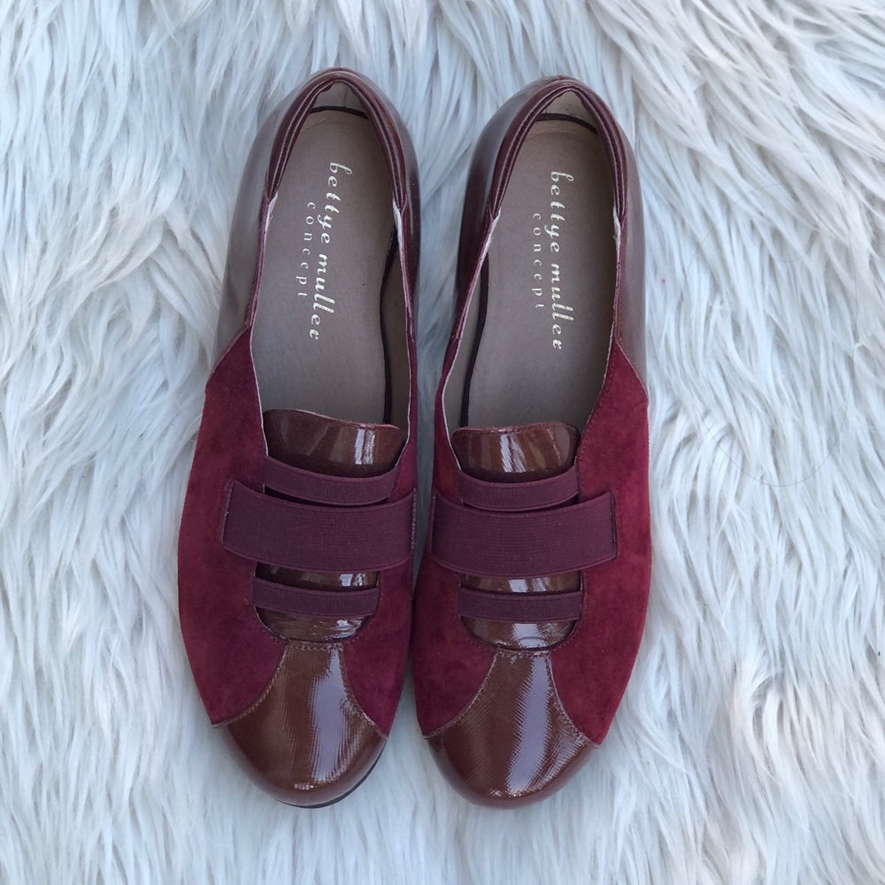 Bettye Muller Concept Taytum Leather Burgundy Oxford Burgundy Sneakers Shoes 9M